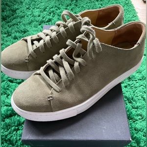 Club Monaco olive green suede sneakers. Size 8.5